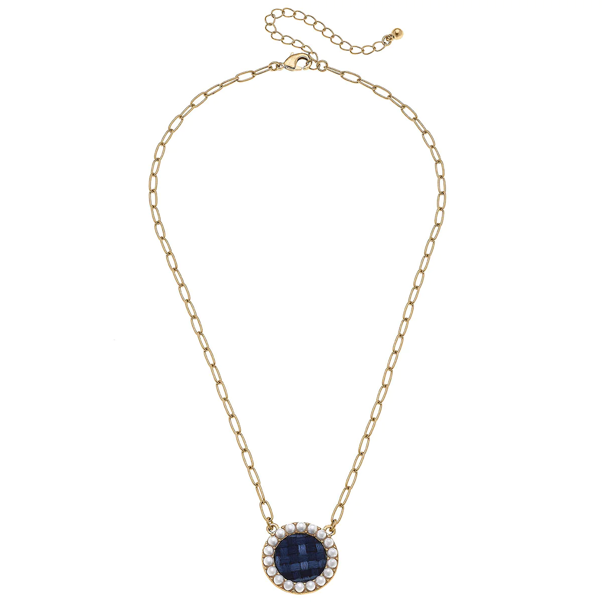 Canvas Jewelry Serena Delicate Tweed Necklace Navy
