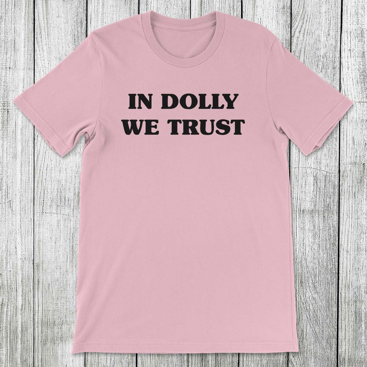 Daydream Tees In Dolly We Trust Light Pink & Black