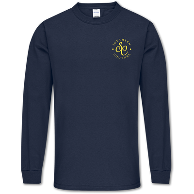 Southern Couture Mama Strong Navy Long Sleeve