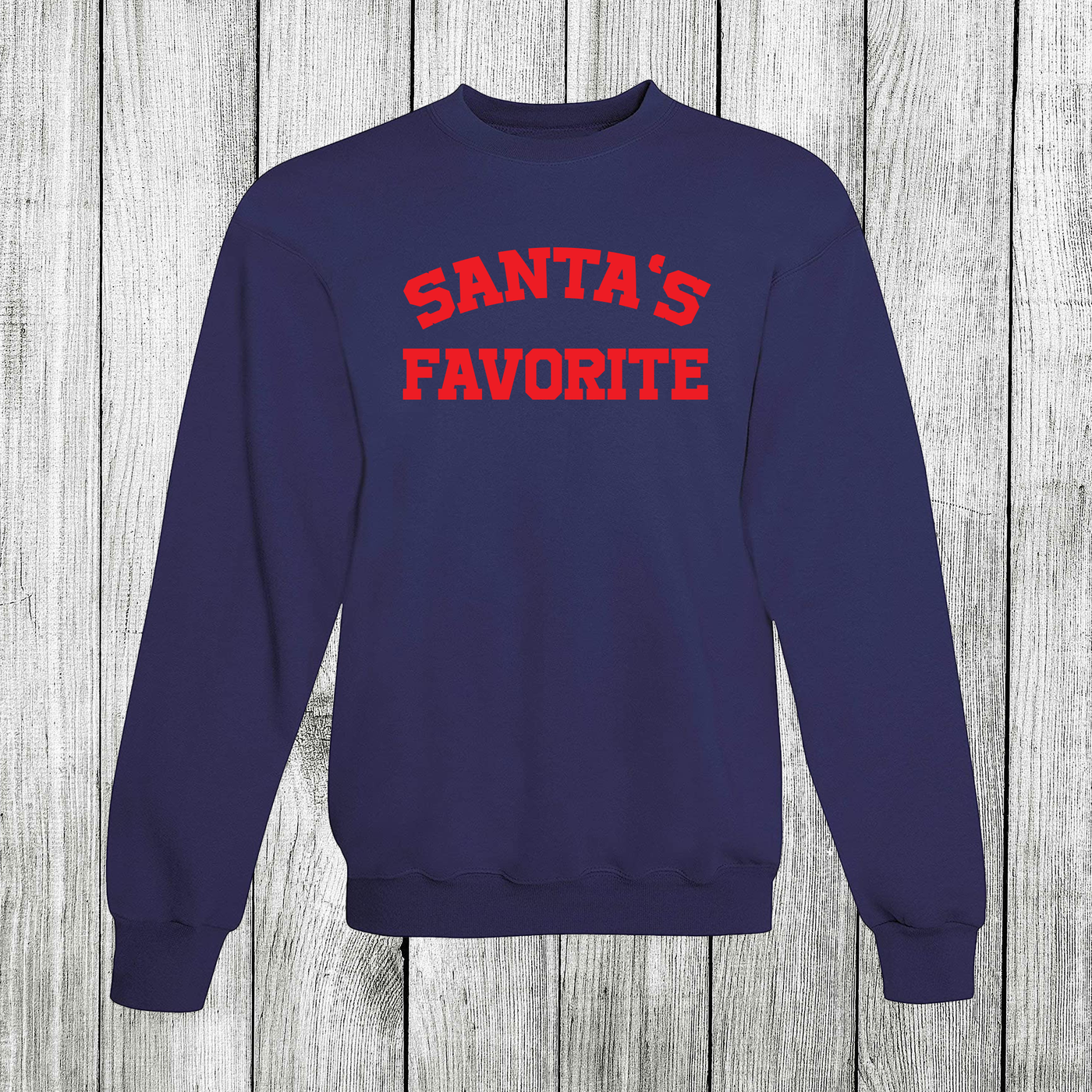 Daydream Tees Santa's Favorite Sweatshirt Navy