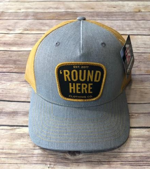 Round Here Clothing Gold Patch Heather Grey/Amber Gold Hat