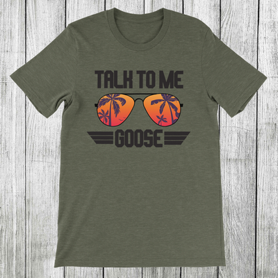 Daydream Tees Talk To Me Goose Palm Trees Military Green