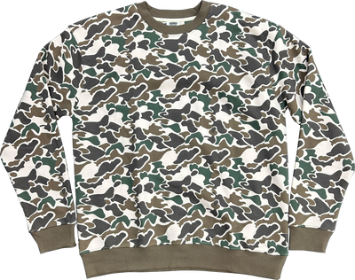 102 Brown Camo Crew - Embroidered Left Chest