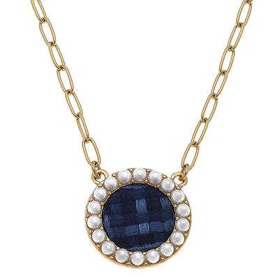 Canvas Jewelry Serena Delicate Tweed Necklace Navy