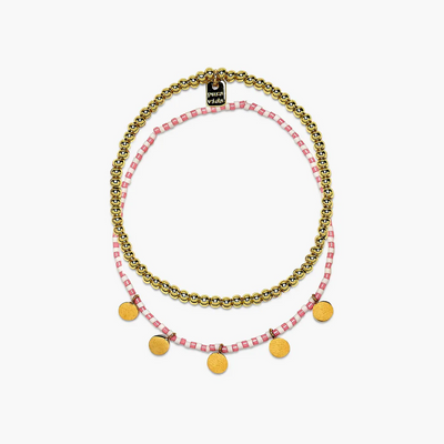 Pura Vida Cabana Bracelet Set Gold/Pink
