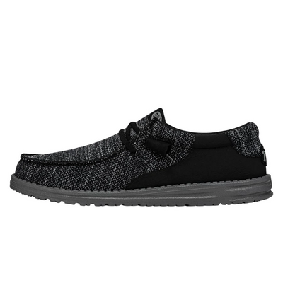 Hey Dude Men's Wally Stitch Flecked Woven Black
