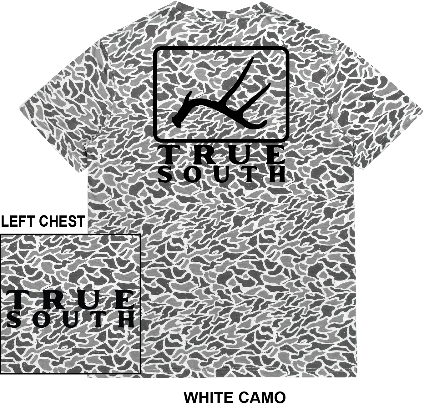 Antler Square White Camo Short Sleeve