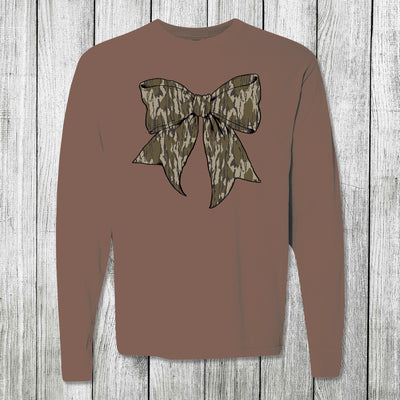 Girls 'Round Here Country Camo Bow Espresso