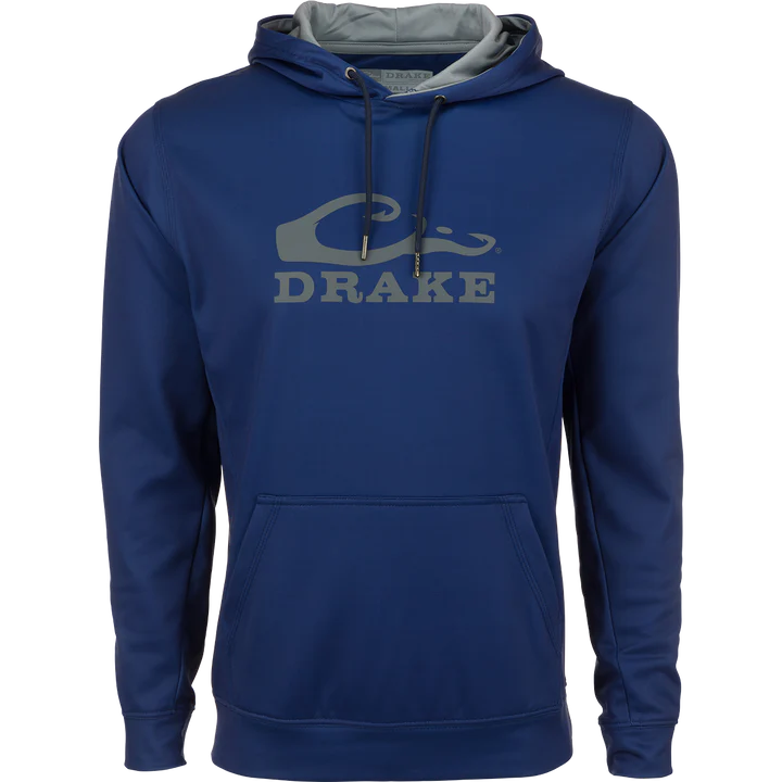 Drake Stacked Logo Hoodie Blue Depths Navy