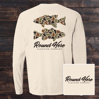 'Round Here Clothing Duck Camo Bass Ivory
