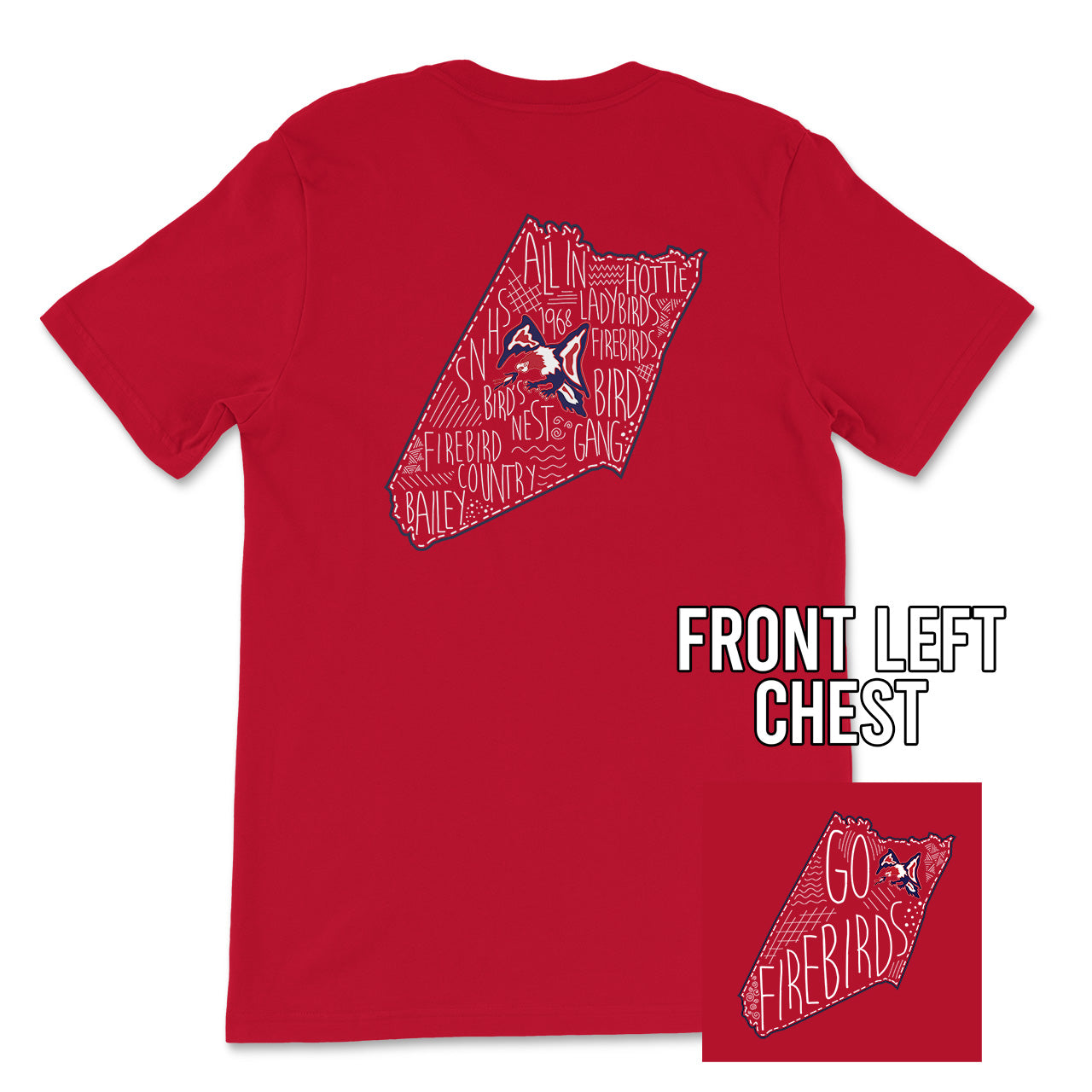 Round Here Clothing Go Firebirds Red