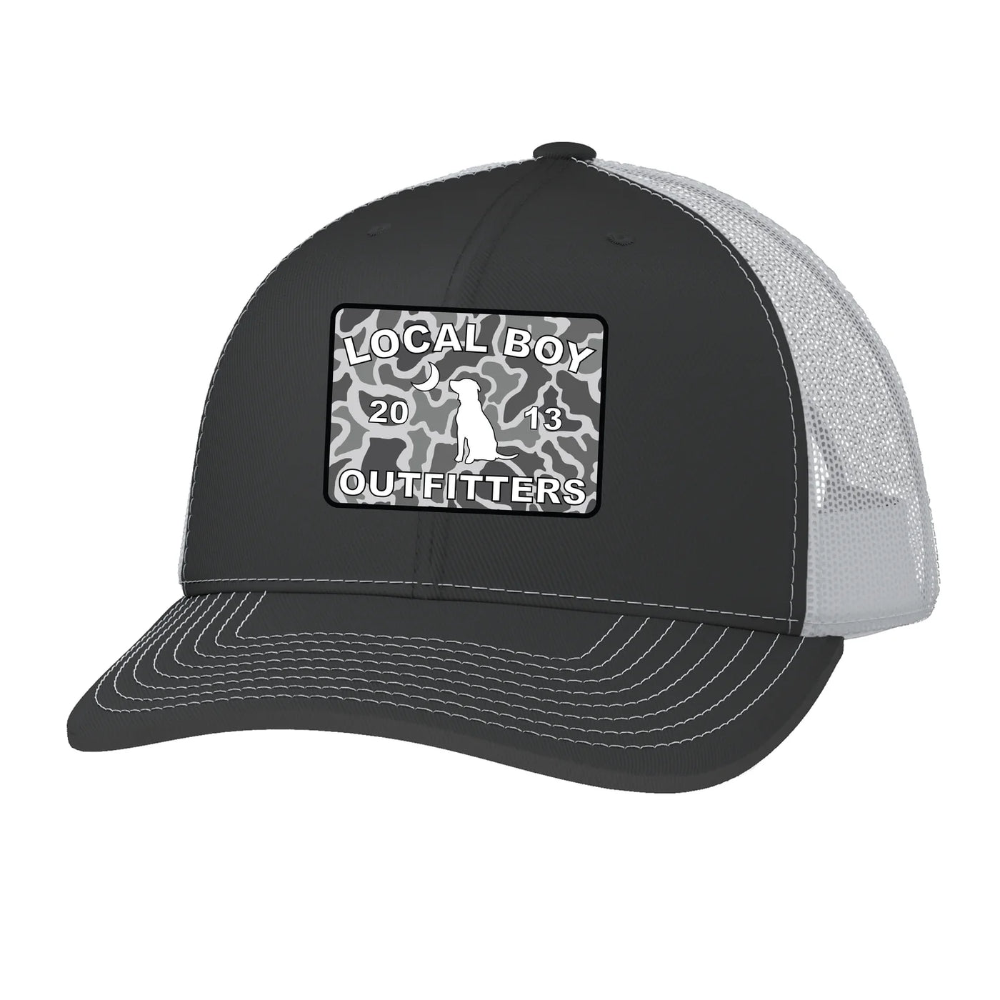 Local Boy Outfitters Gray Camo Patch Trucker Hat Charcoal White