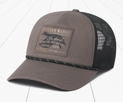 Southern Marsh Waterfowl License Trucker Hat Iron Gray