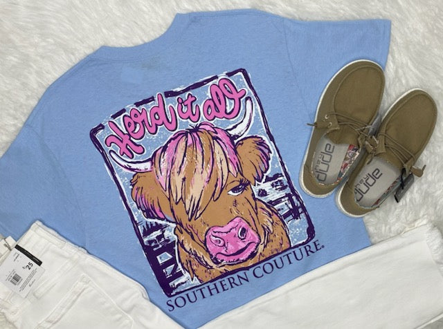 Southern Couture Herd It All Light Blue SS
