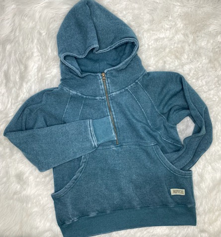 Royce Bronco Hooded Oversized Waist-Length Vintage Cozy Fleece Emerald