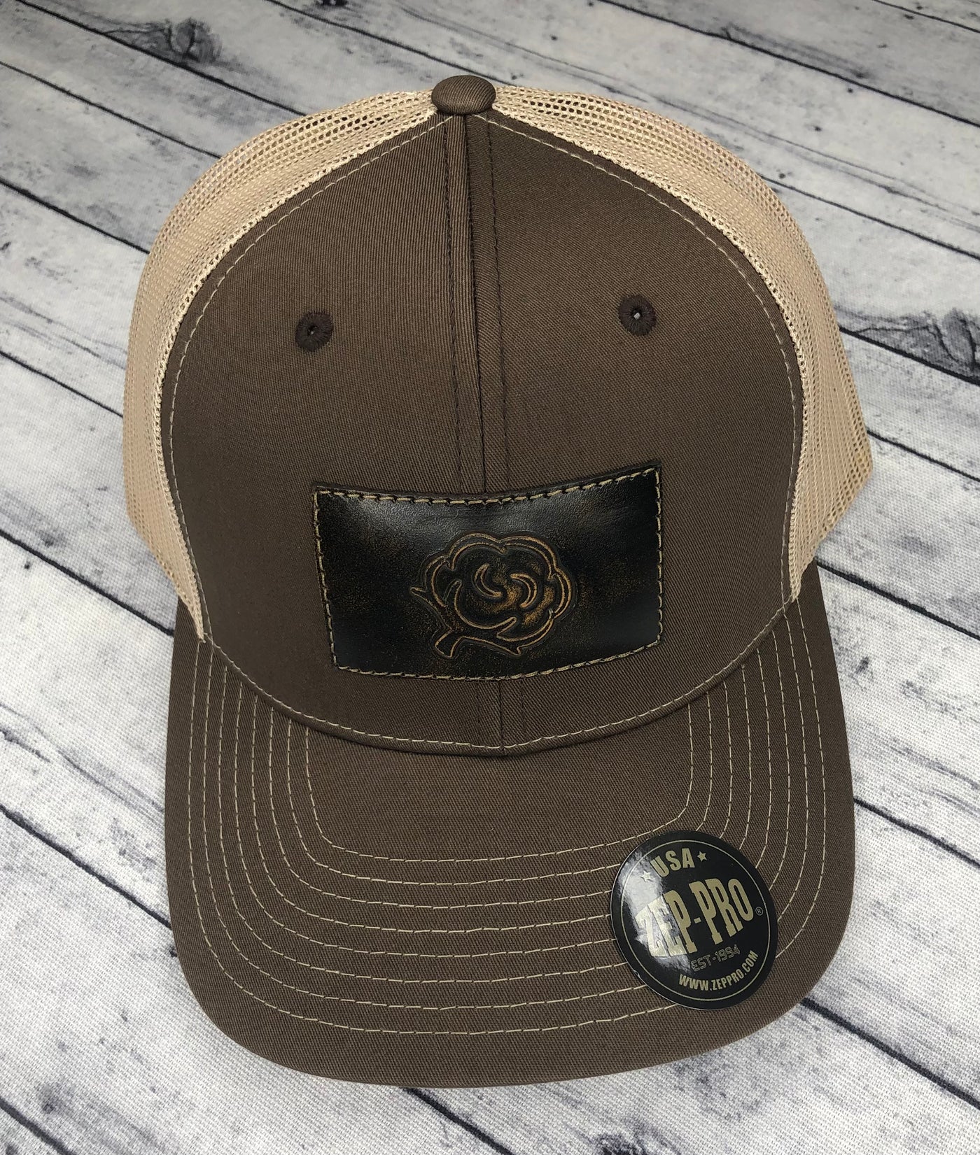 Zep-Pro Rectangular Cotton Brown/Khaki Hat