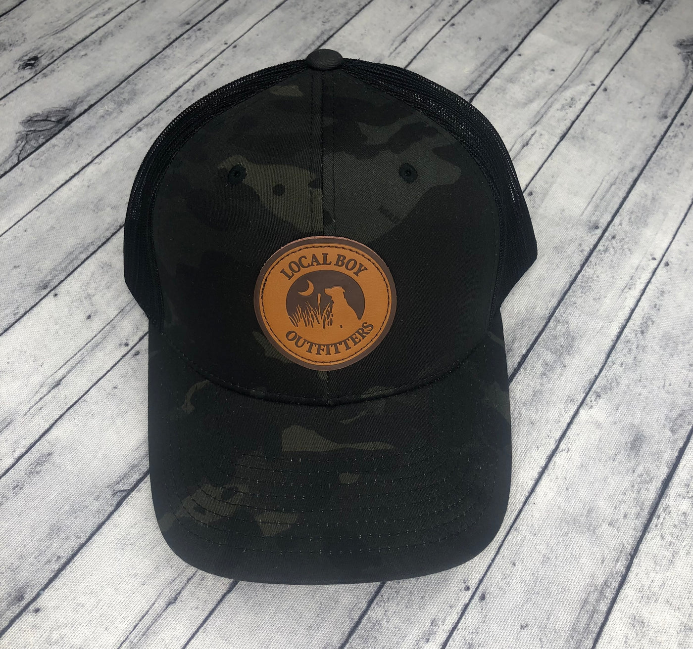 Local Boy Outfitters Grey Camo Patch Trucker Hat Black/Black