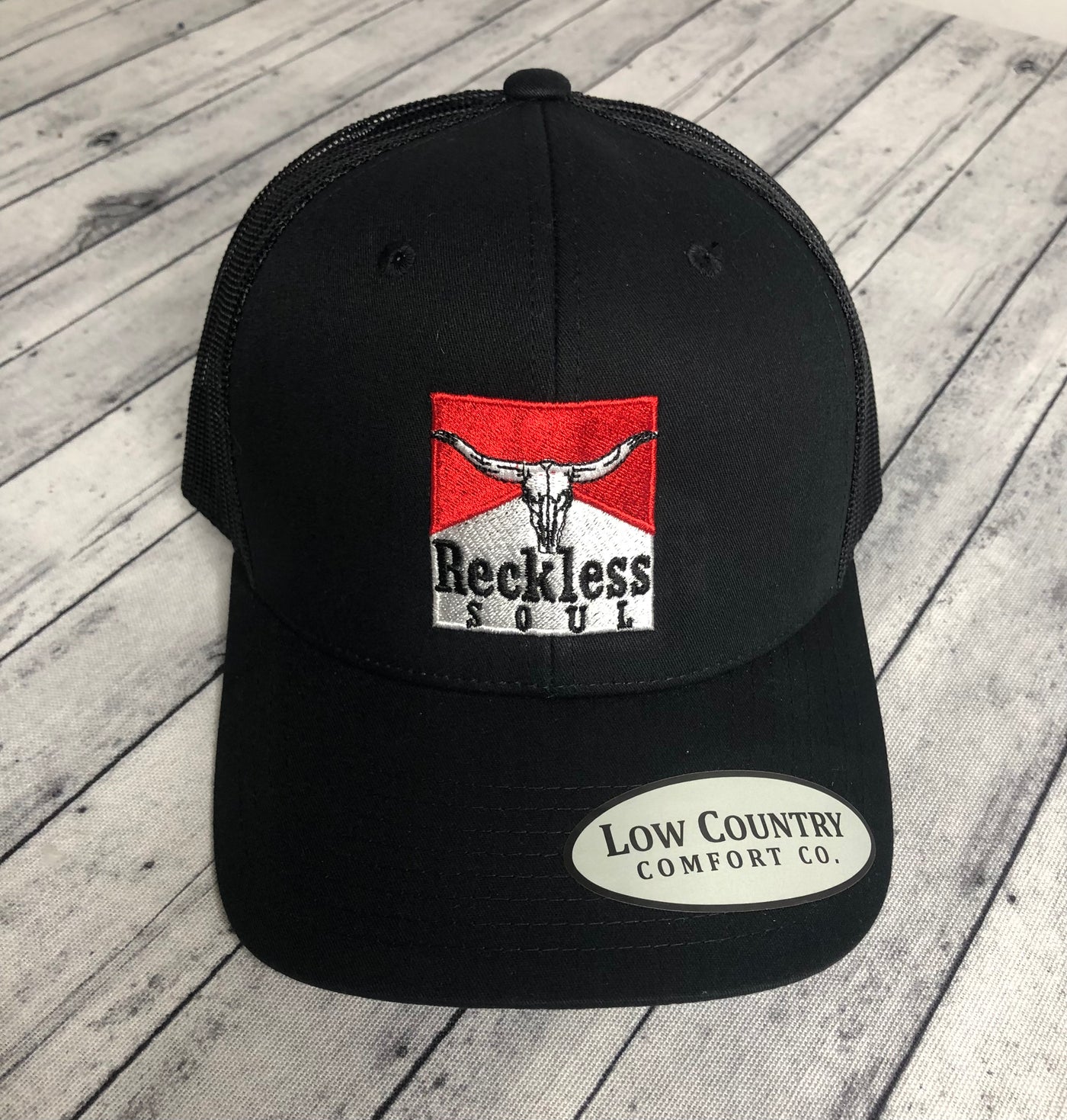 Low Country Comfort Co. Reckless Soul Skull Reds Black