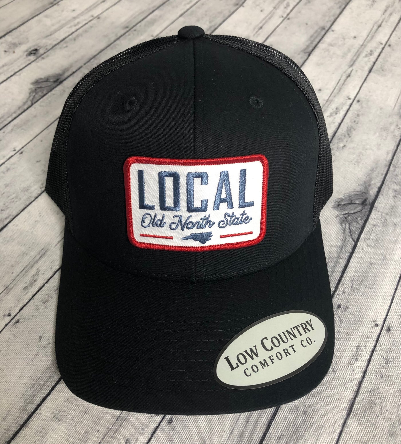 Low Country Comfort Co. NC Local Woven Patch Black Hat