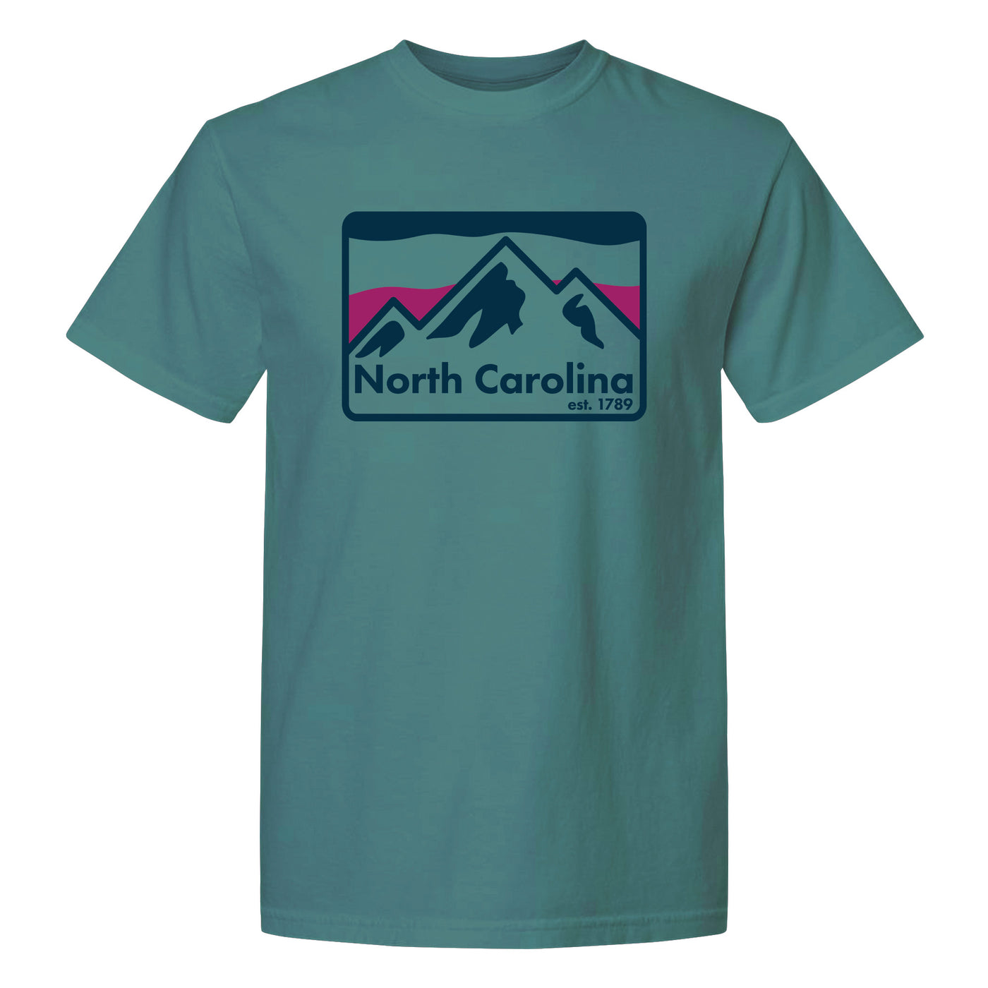 The Old North State - NC Mountains Green Front Print