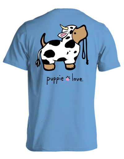 Puppie Love Cow Pup Carolina Blue