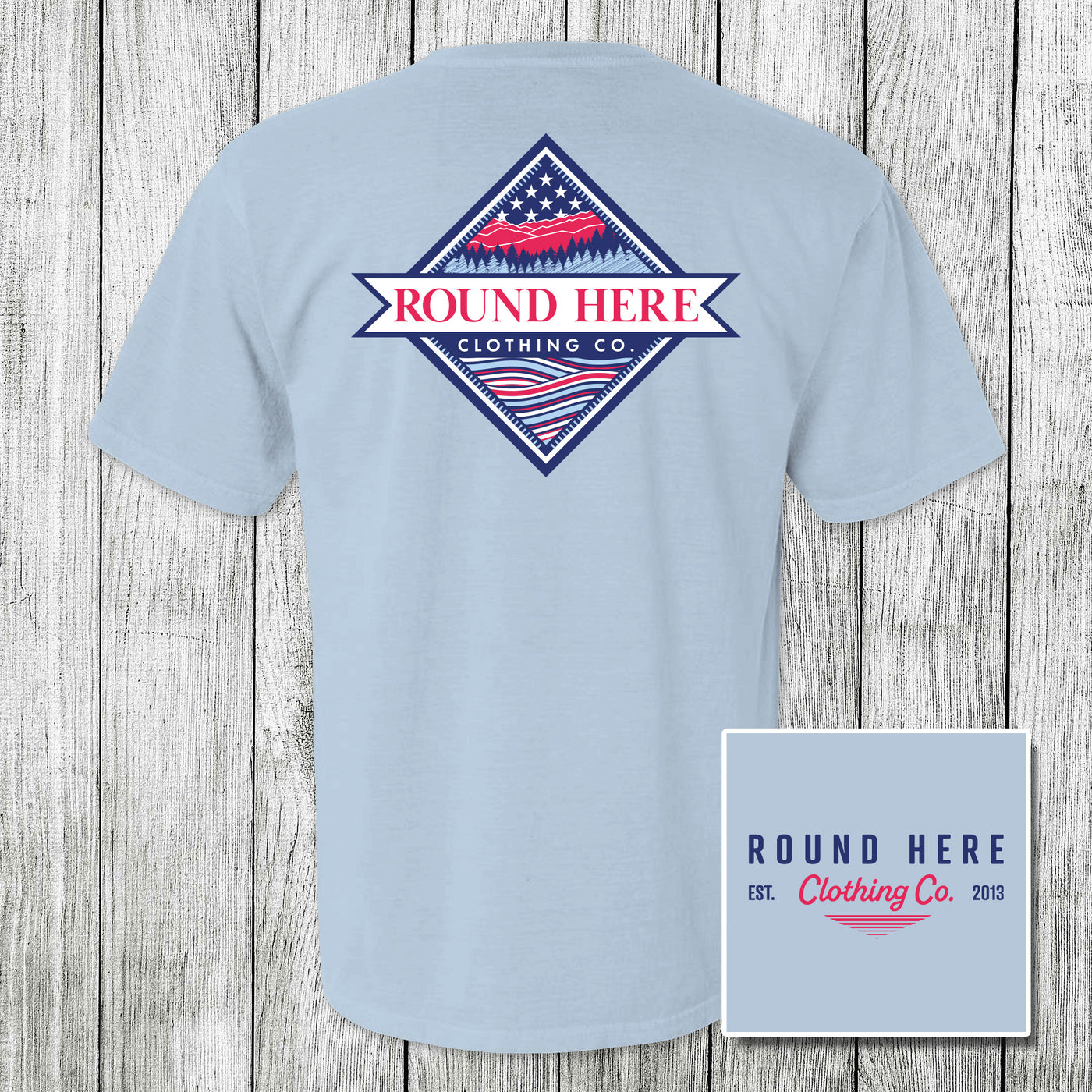 'Round Here Clothing Patriotic Mountains