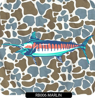 103 Blue Camo Crew - Embroidered Left Chest