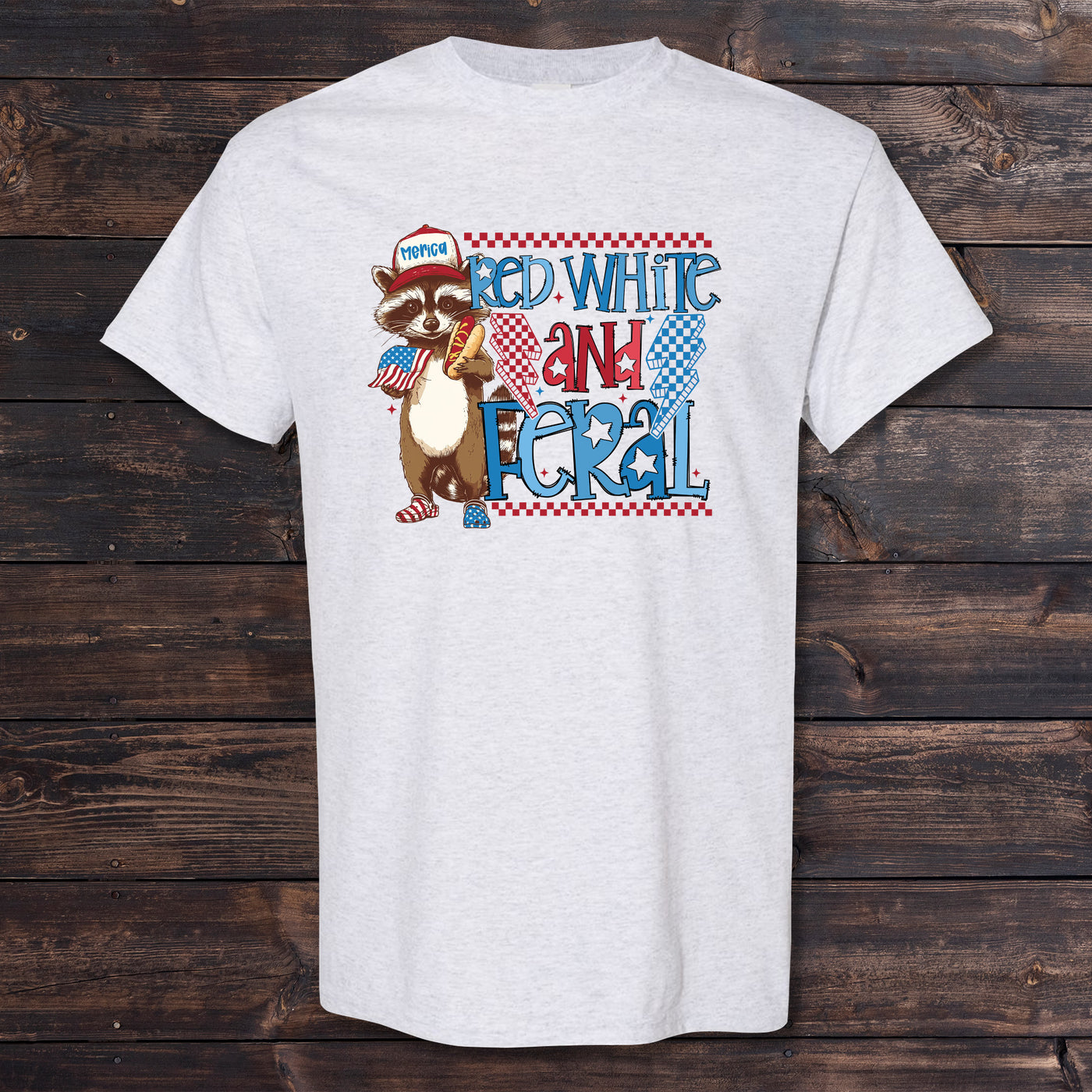 Daydream Tees Red White and Feral Ash