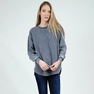 Royce Vintage Fleece Rounded Crew Neck Poncho