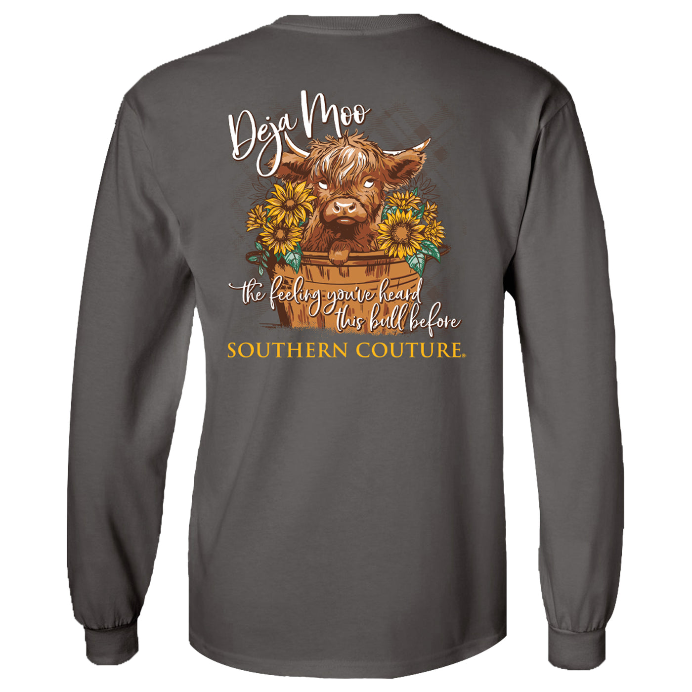 Southern Couture Deja Moo Charcoal LS