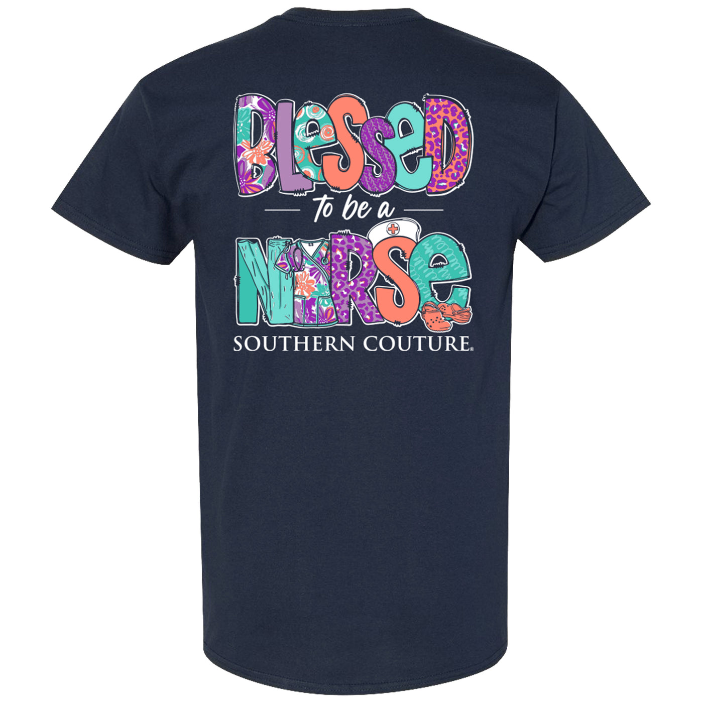 Southern Couture Blessed To Be A Nurse Navy SS