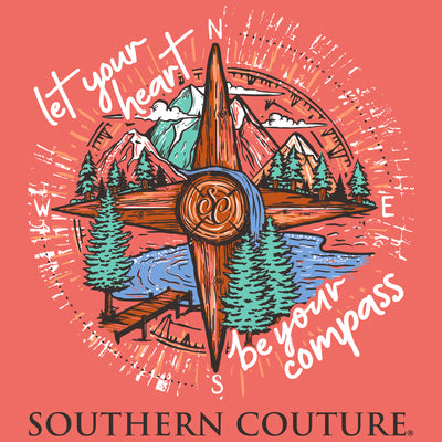 Southern Couture Heart Be Your Compass Bright Salmon SS