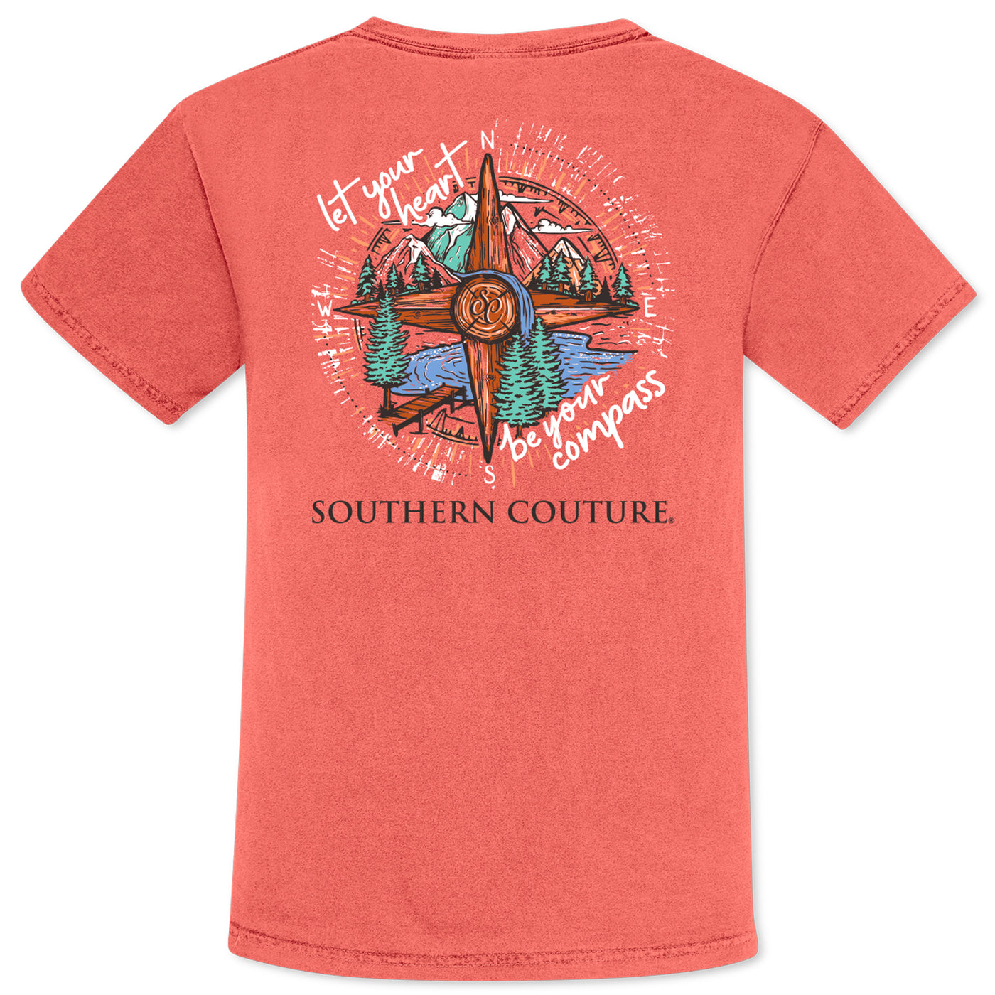 Southern Couture Heart Be Your Compass Bright Salmon SS