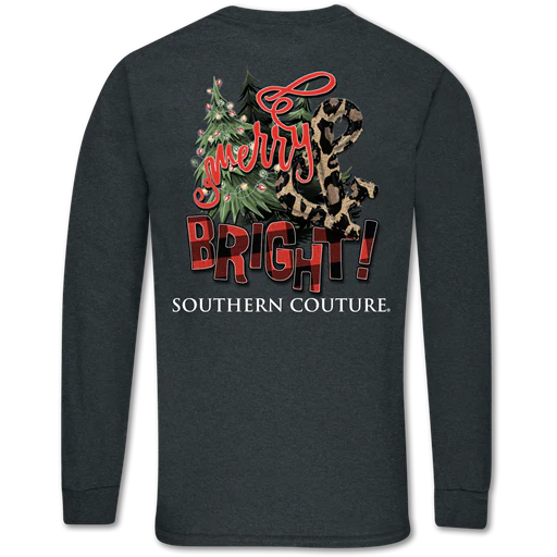 Southern Couture Merry & Bright Dark Heather Grey LS