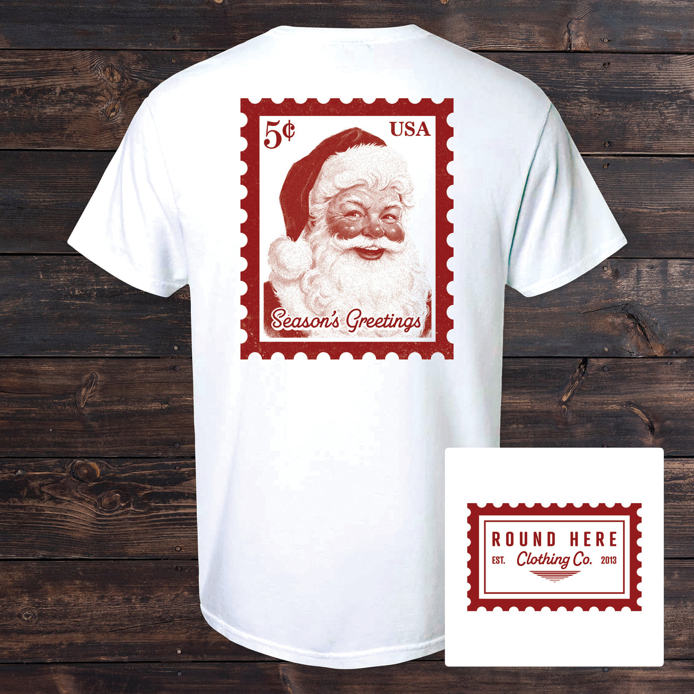 'Round Here Clothing Santa Stamp