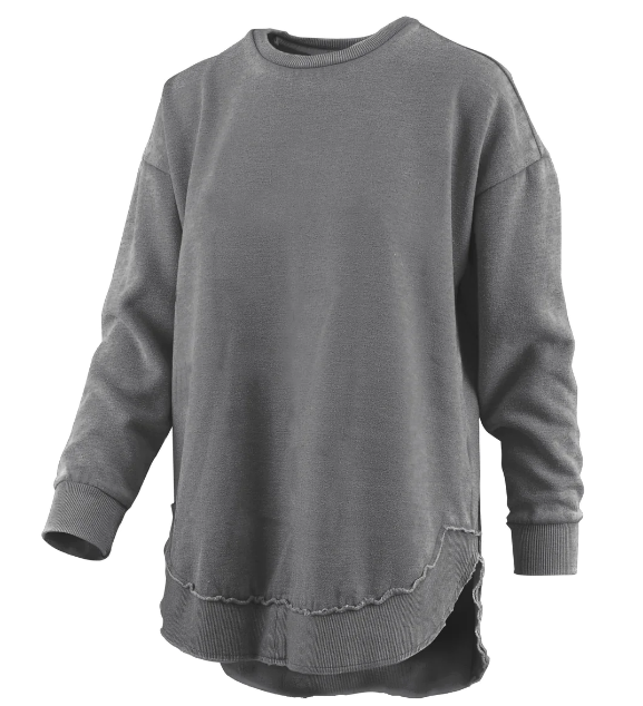 Royce Vintage Fleece Rounded Crew Neck Poncho