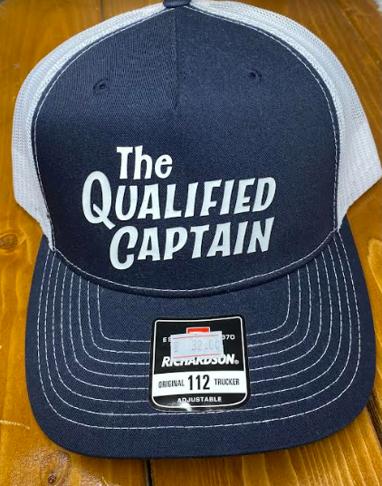 Qualified Captain Script Navy/White Grandpa Hat