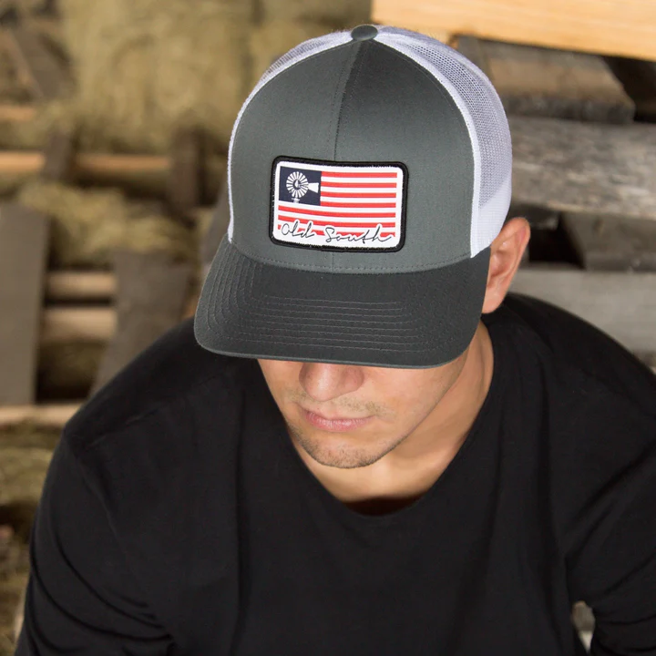 Old South Apparel USA Patch Graphite/White Trucker Hat