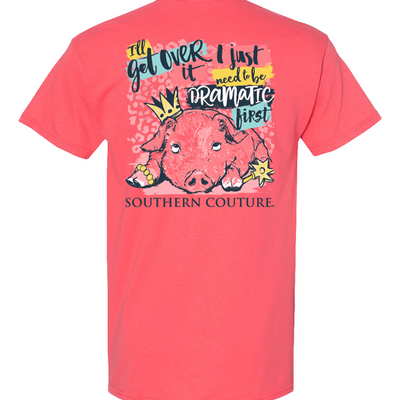 Southern Couture Dramatic Pig Coral Silk SS