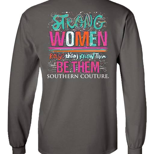 Southern Couture Strong Women Charcoal LS