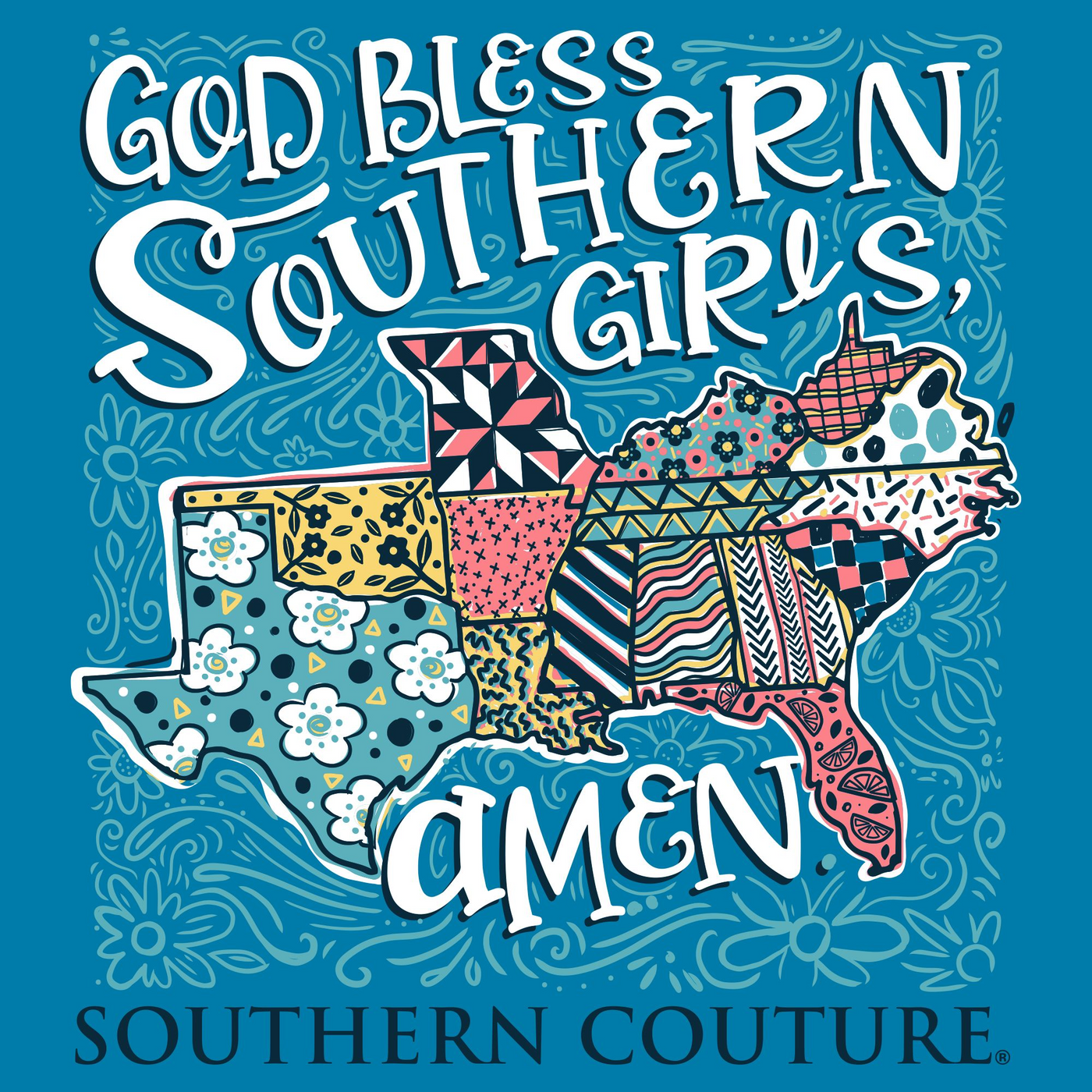 Southern Couture God Bless Southern Girls Sapphire SS
