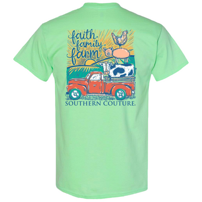 Southern Couture Faith Family Farm Mint Green SS