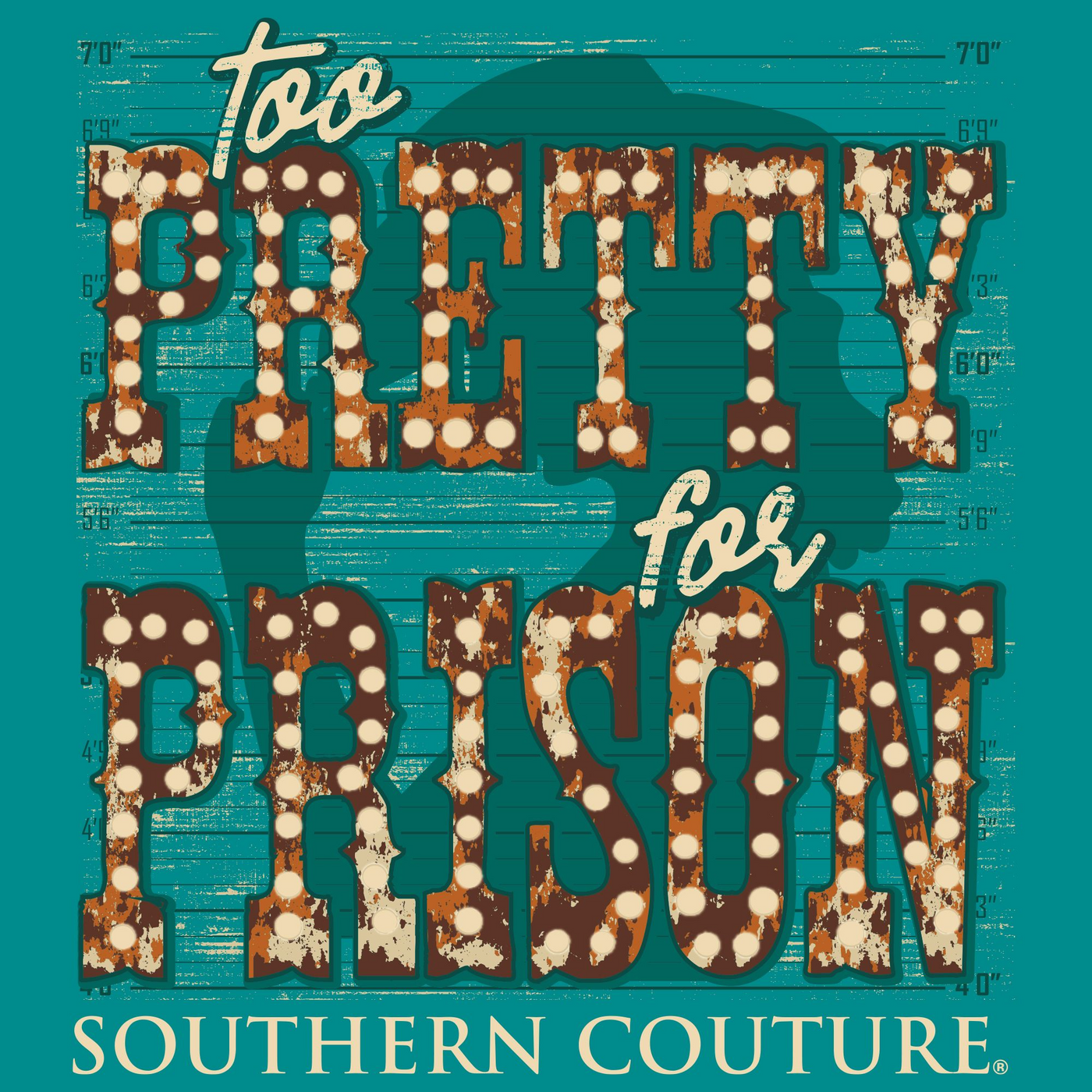 Southern Couture Too Pretty For Prison Jade Dome SS