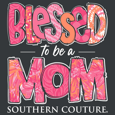 Southern Couture Blessed To Be a Mom Dark Heather SS