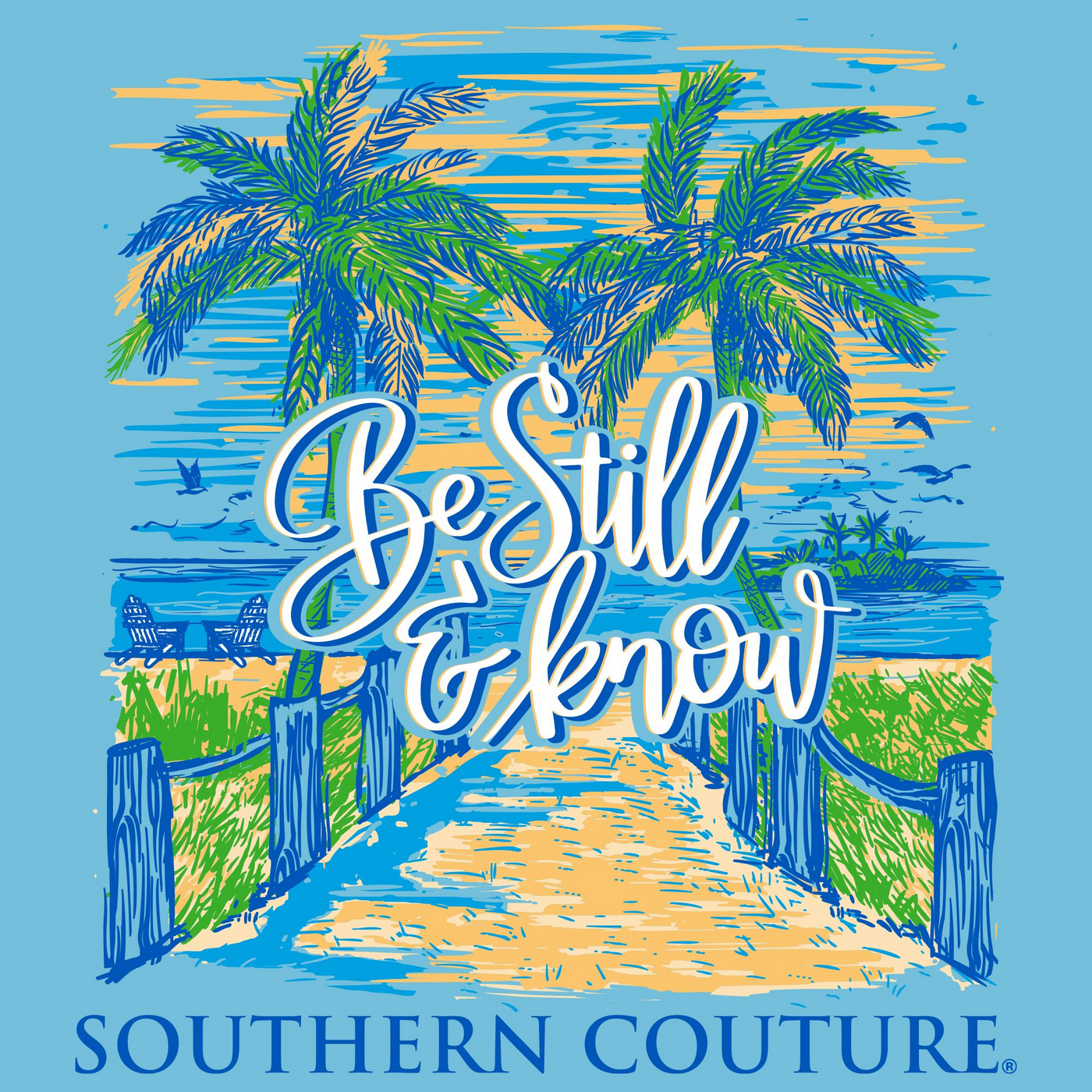 Southern Couture Be Still And Know Sky Blue SS