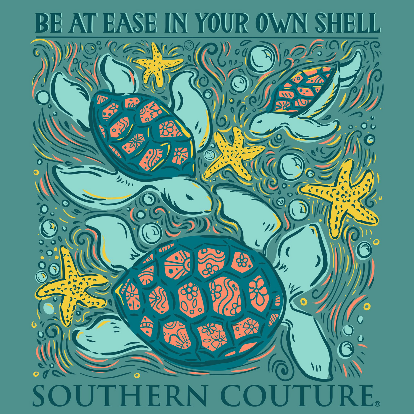 Southern Couture Be At Ease In Your Own Shell Seafoam SS