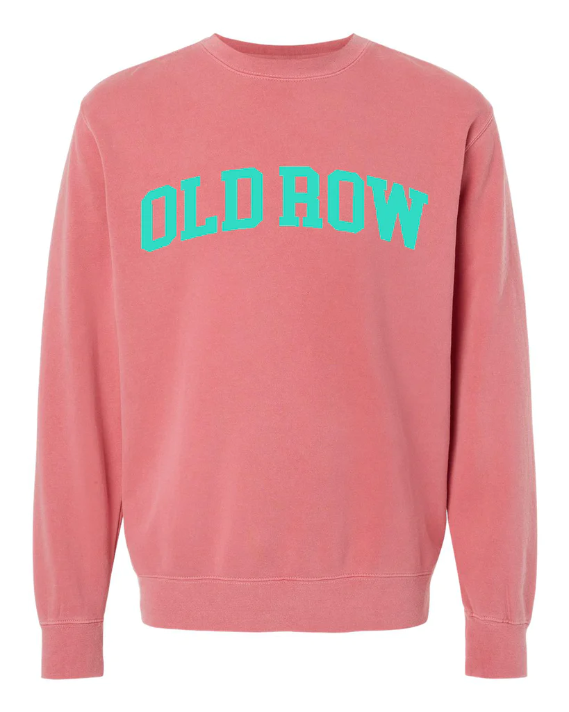 Old Row Pigment Dyed Crewneck Pink w/Green