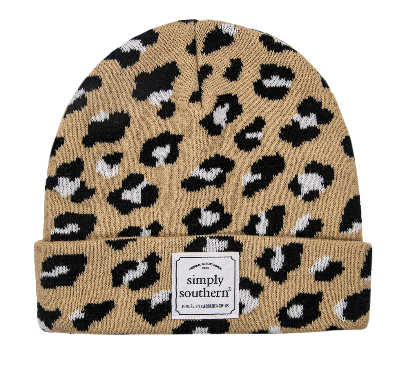 simply southern pattern beanie leopard
