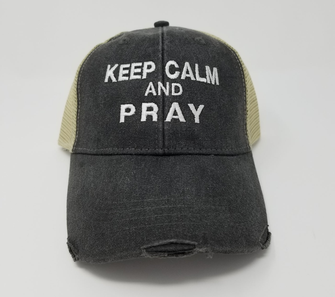 Creative Keep Calm and Pray Charcoal Grey Hat