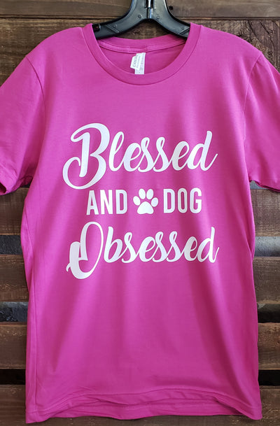 Daydream Tees Dog Obsessed Berry